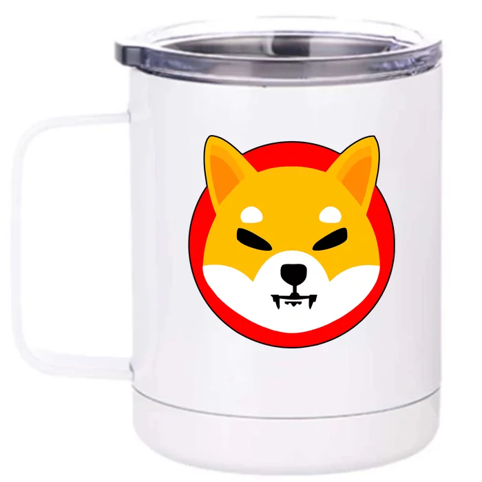 Shiba Inu SHIB Token Crypto Currency Logo Front & Back 12oz Stainless Steel Tumbler Cup