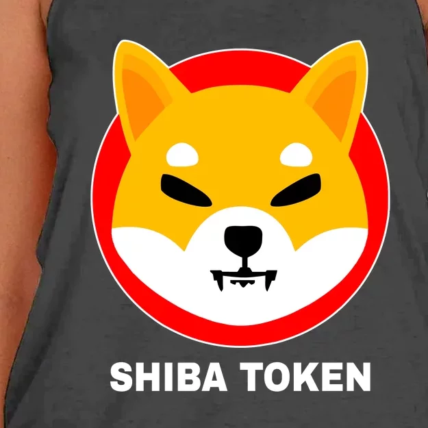 Shiba Token Shib Inu Dogecoin Killer Logo Crypto Women's Knotted Racerback Tank