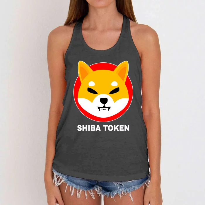 Shiba Token Shib Inu Dogecoin Killer Logo Crypto Women's Knotted Racerback Tank