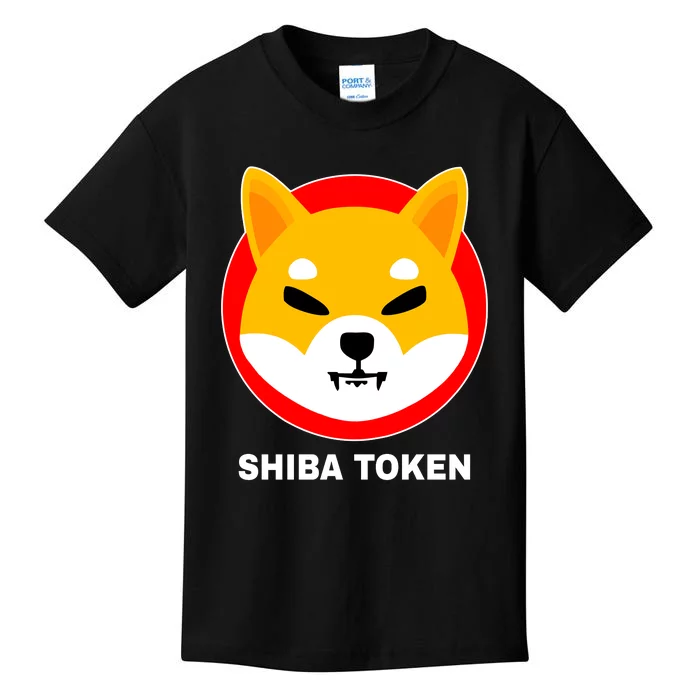 Shiba Token Shib Inu Dogecoin Killer Logo Crypto Kids T-Shirt