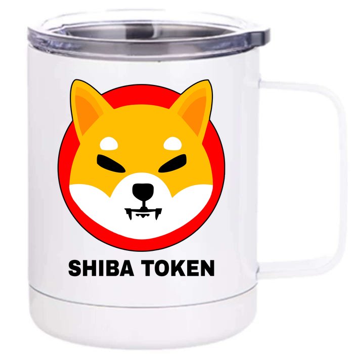 Shiba Token Shib Inu Dogecoin Killer Logo Crypto Front & Back 12oz Stainless Steel Tumbler Cup