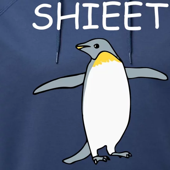 Shieet Funny Penguin Performance Fleece Hoodie