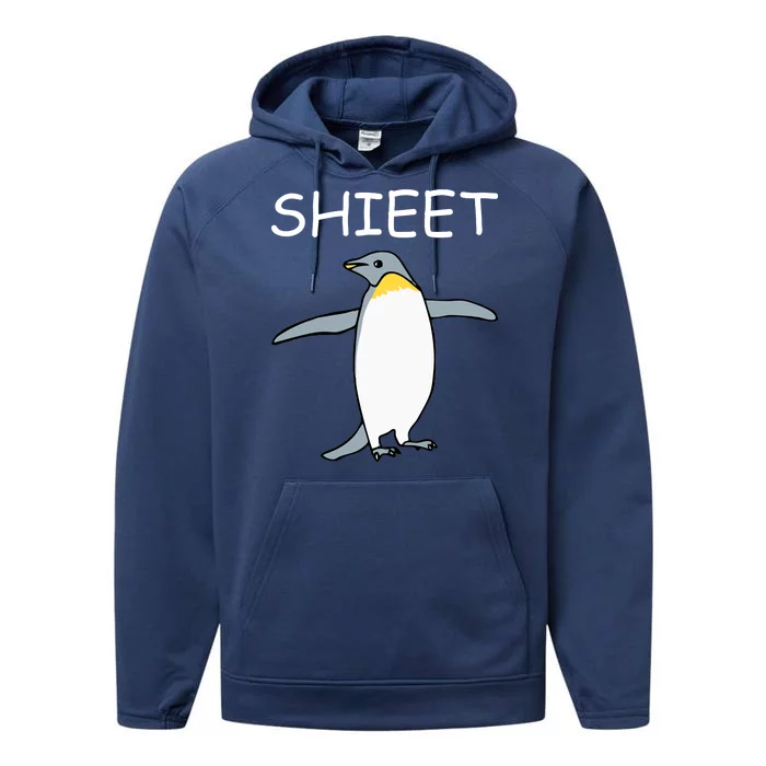 Shieet Funny Penguin Performance Fleece Hoodie