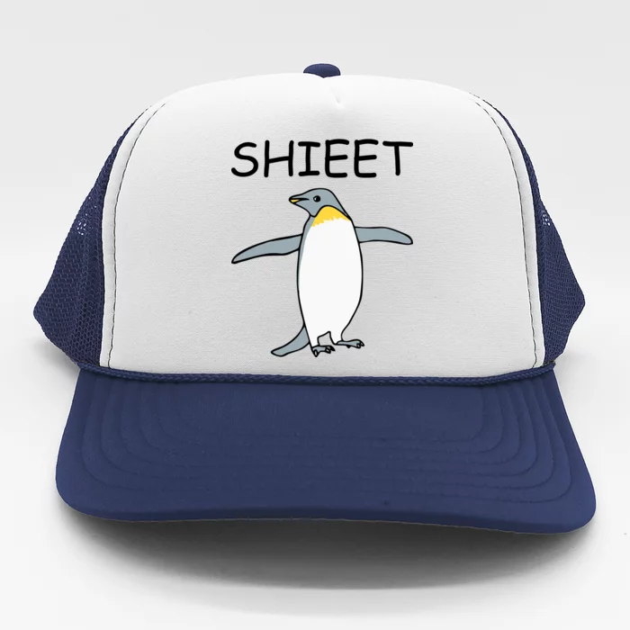 Shieet Funny Penguin Trucker Hat