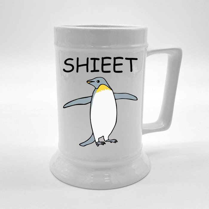 Shieet Funny Penguin Front & Back Beer Stein