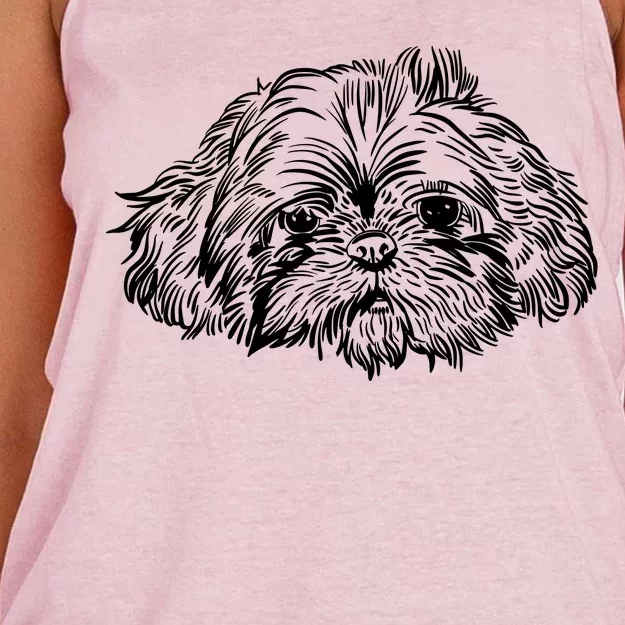 Shih Tzu Dog Women's Knotted Racerback Tank