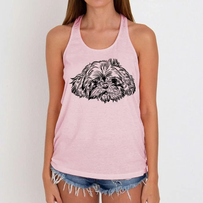 Shih Tzu Dog Women's Knotted Racerback Tank