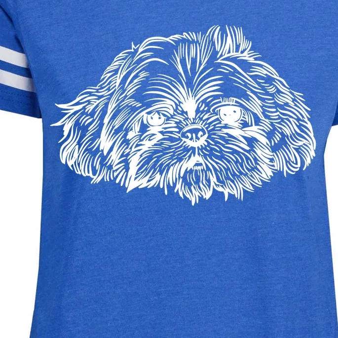 Shih Tzu Dog Enza Ladies Jersey Football T-Shirt