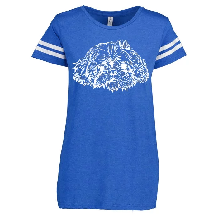 Shih Tzu Dog Enza Ladies Jersey Football T-Shirt