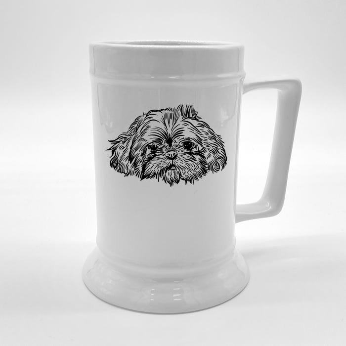 Shih Tzu Dog Front & Back Beer Stein