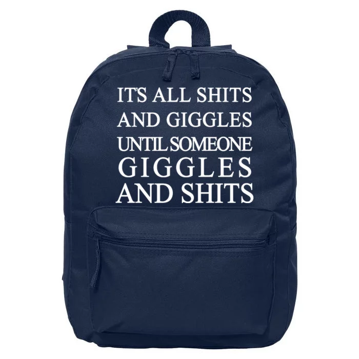 Shits And Giggles Funny Meme 16 in Basic Backpack