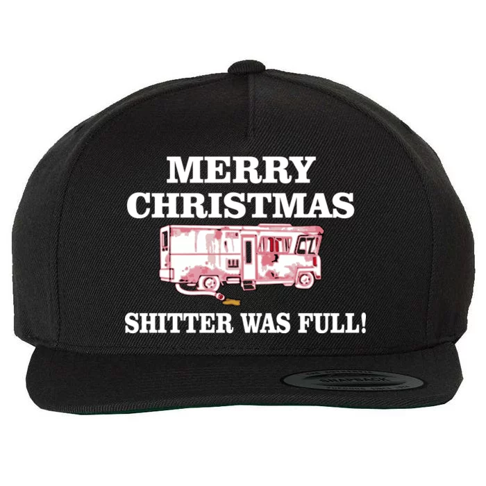 Shitter Was Full Funny Christmas Wool Snapback Cap