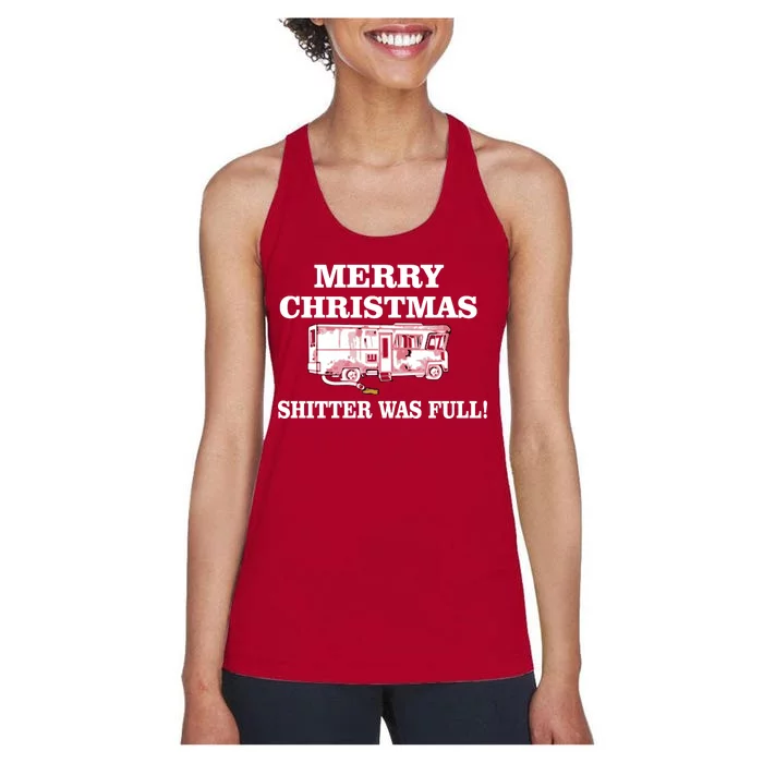 Shitter Was Full Funny Christmas Women's Racerback Tank