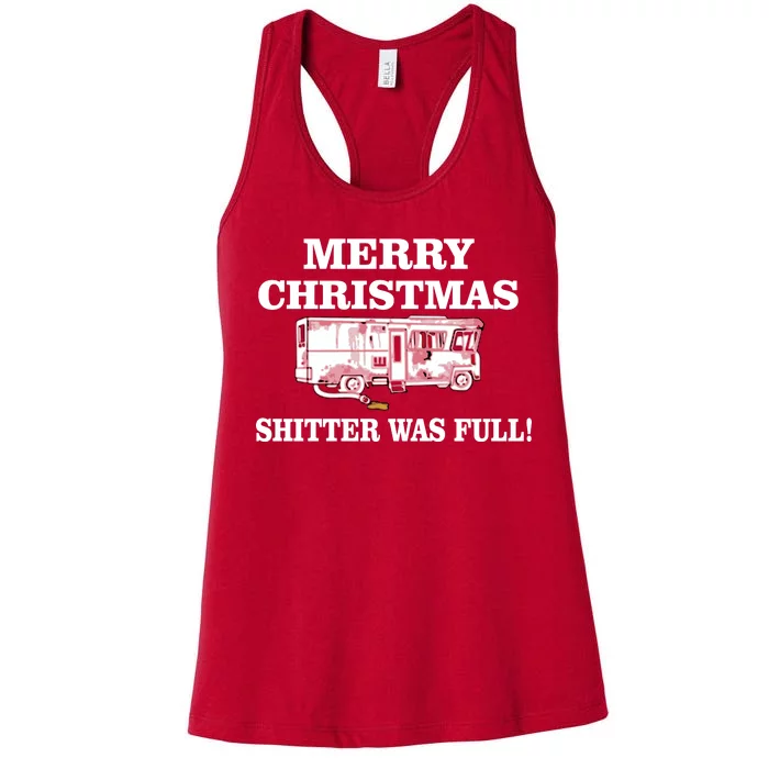 Shitter Was Full Funny Christmas Women's Racerback Tank