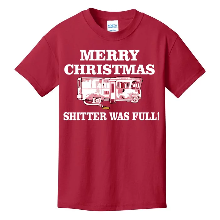 Shitter Was Full Funny Christmas Kids T-Shirt