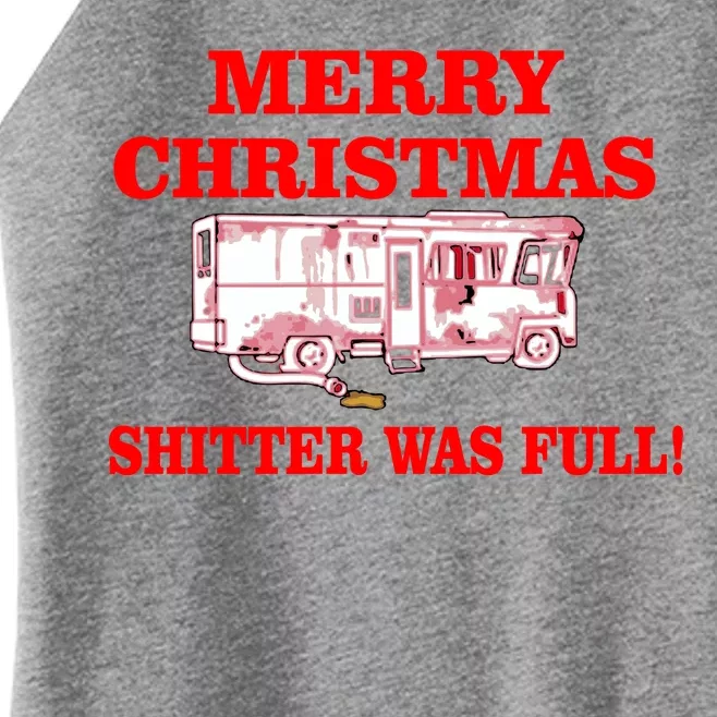 Shitter Was Full Funny Christmas Women’s Perfect Tri Rocker Tank