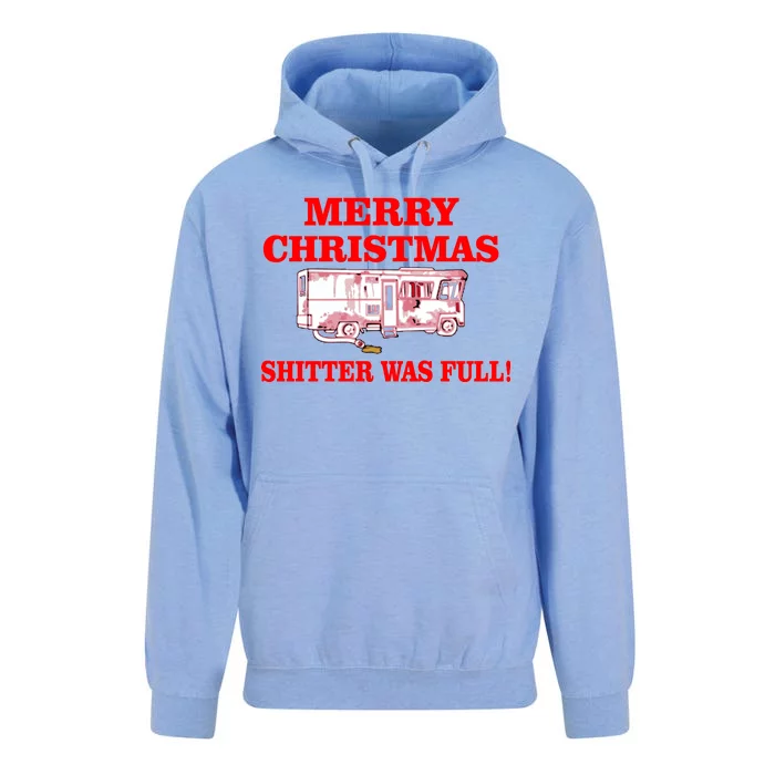 Shitter Was Full Funny Christmas Unisex Surf Hoodie