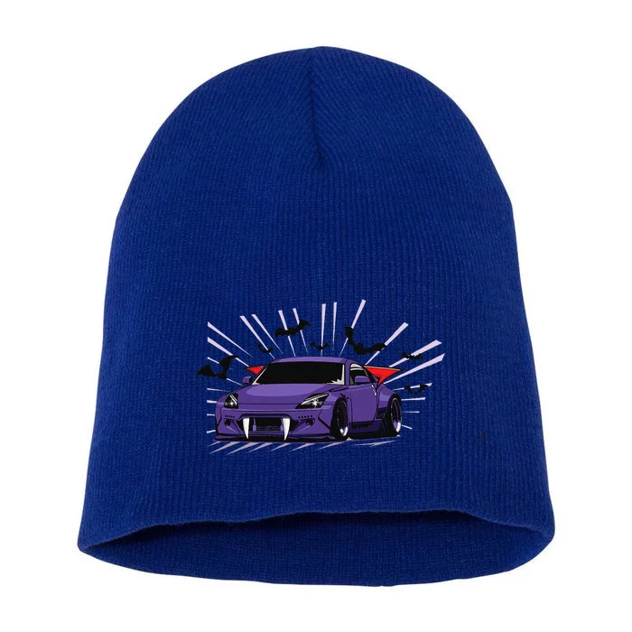 Spooky Halloween JDM 350z Z33 Vampire Drift Car Illustrated Short Acrylic Beanie