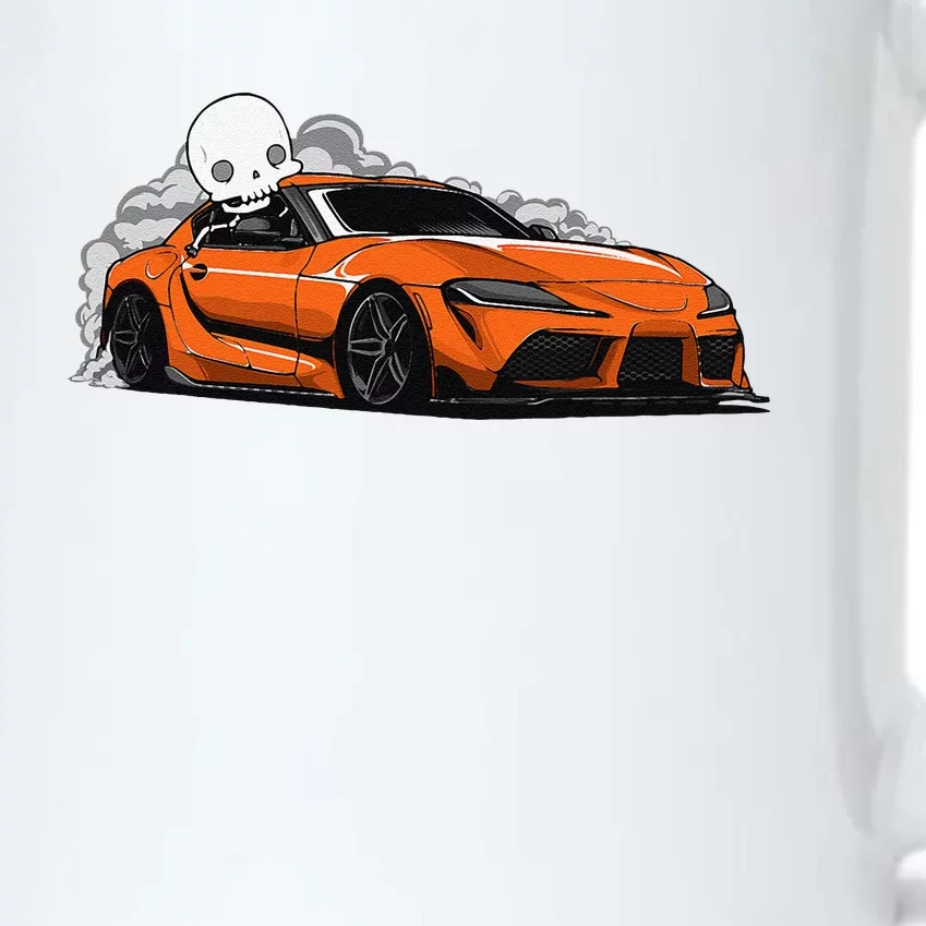 Spooky Halloween JDM MK5 GR Supra Skeleton Illustrated Black Color Changing Mug