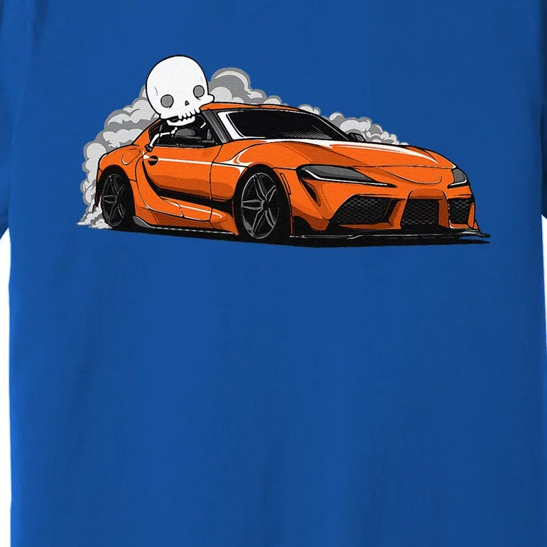 Spooky Halloween JDM MK5 GR Supra Skeleton Illustrated Premium T-Shirt