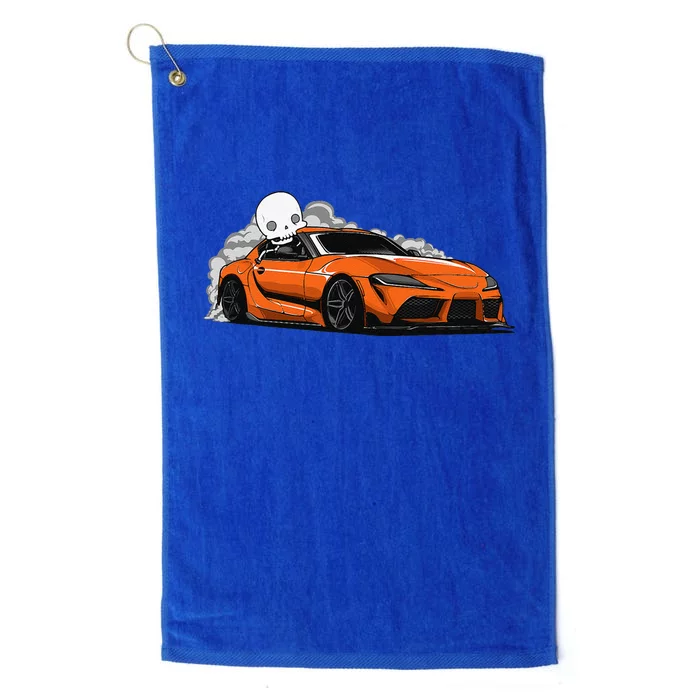 Spooky Halloween JDM MK5 GR Supra Skeleton Illustrated Platinum Collection Golf Towel