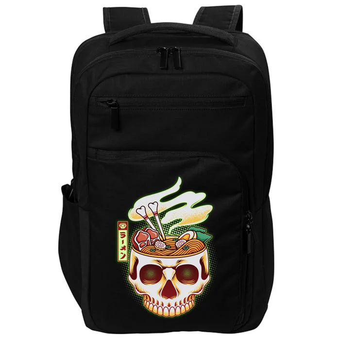 Spooky Halloween Japanese Ramen Skull Bowl Impact Tech Backpack