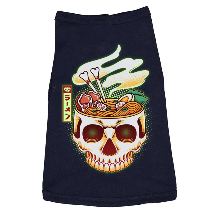 Spooky Halloween Japanese Ramen Skull Bowl Doggie Tank