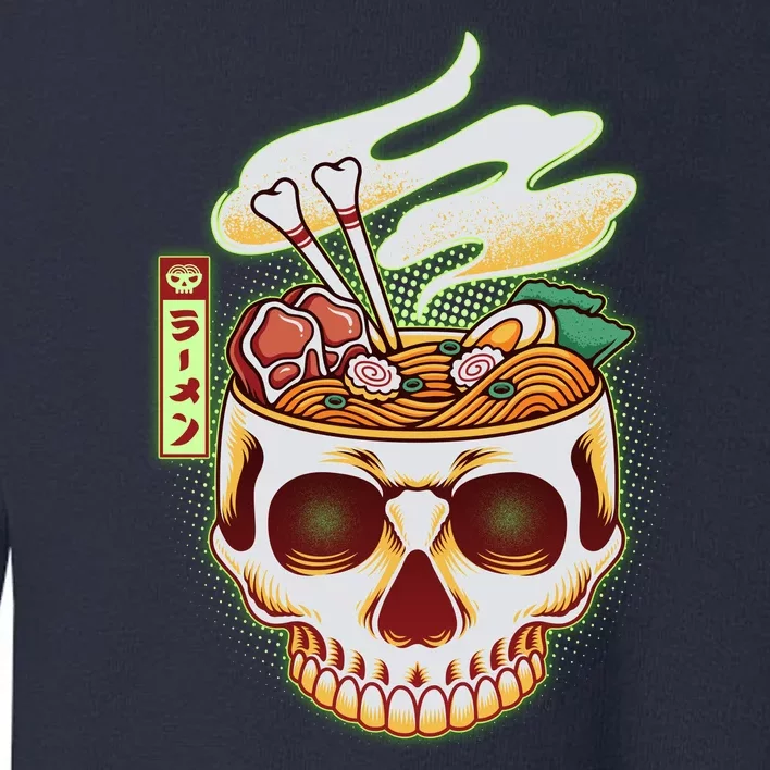 Spooky Halloween Japanese Ramen Skull Bowl Toddler Sweatshirt