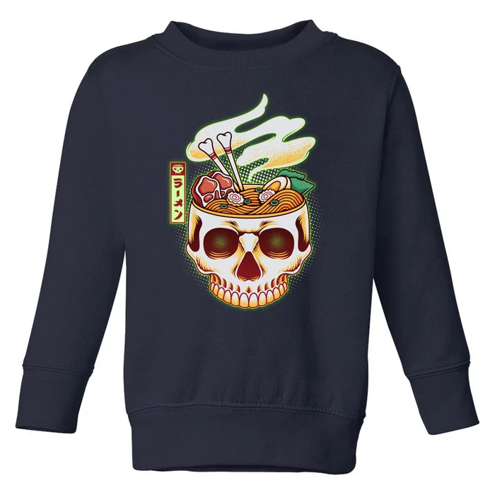 Spooky Halloween Japanese Ramen Skull Bowl Toddler Sweatshirt