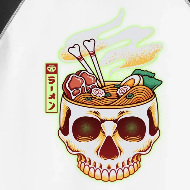 Spooky Halloween Japanese Ramen Skull Bowl Toddler Fine Jersey T-Shirt