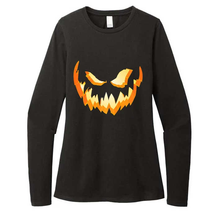 Scary Halloween Jack O Lantern Womens CVC Long Sleeve Shirt