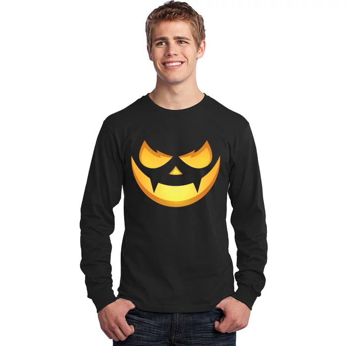 Spooky Halloween Jack O Lantern Glowing Pumpkin Face Costume Long Sleeve Shirt