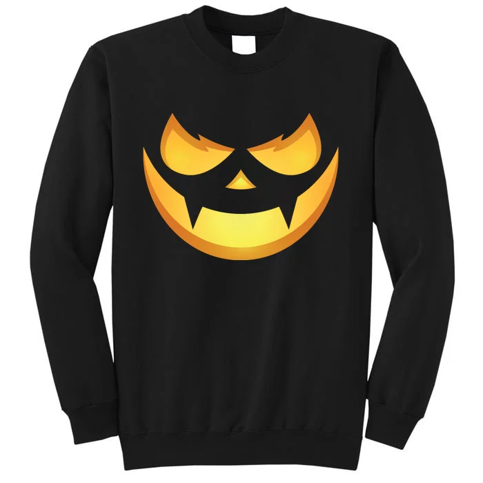 Spooky Halloween Jack O Lantern Glowing Pumpkin Face Costume Tall Sweatshirt