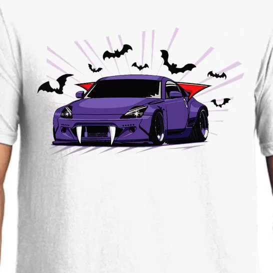 Spooky Halloween Jdm 350z Z33 Vampire Drift Car Illustrated Pajama Set