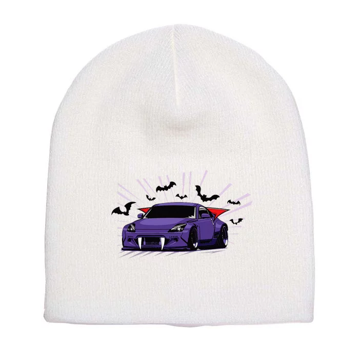 Spooky Halloween Jdm 350z Z33 Vampire Drift Car Illustrated Short Acrylic Beanie