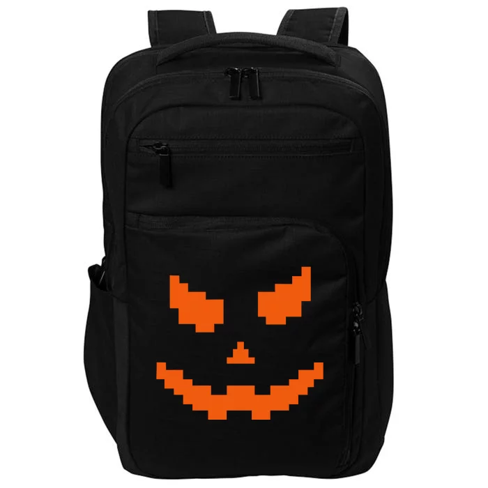 Scary Halloween Jack O Lantern Pumpkin Evil Smile Pixel Game Impact Tech Backpack