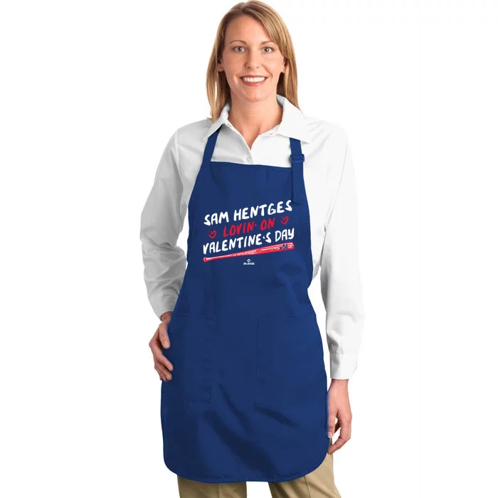 Sam Hentges Lovin On Valentines Day Baseball Lover Great Gift Full-Length Apron With Pocket