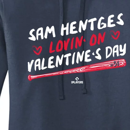 Sam Hentges Lovin On Valentines Day Baseball Lover Great Gift Women's Pullover Hoodie