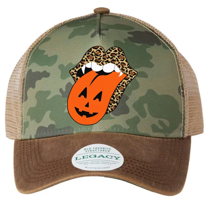 Spooky Halloween Leopard Lips Vampire Pumpkin Tongue Legacy Tie Dye Trucker Hat