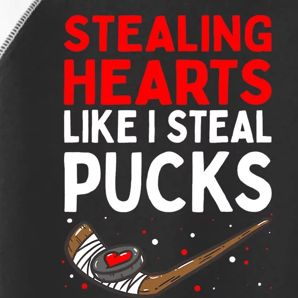 Stealing Heart Like I Steal Pucks Valentines Day Hockey Cute Toddler Fine Jersey T-Shirt