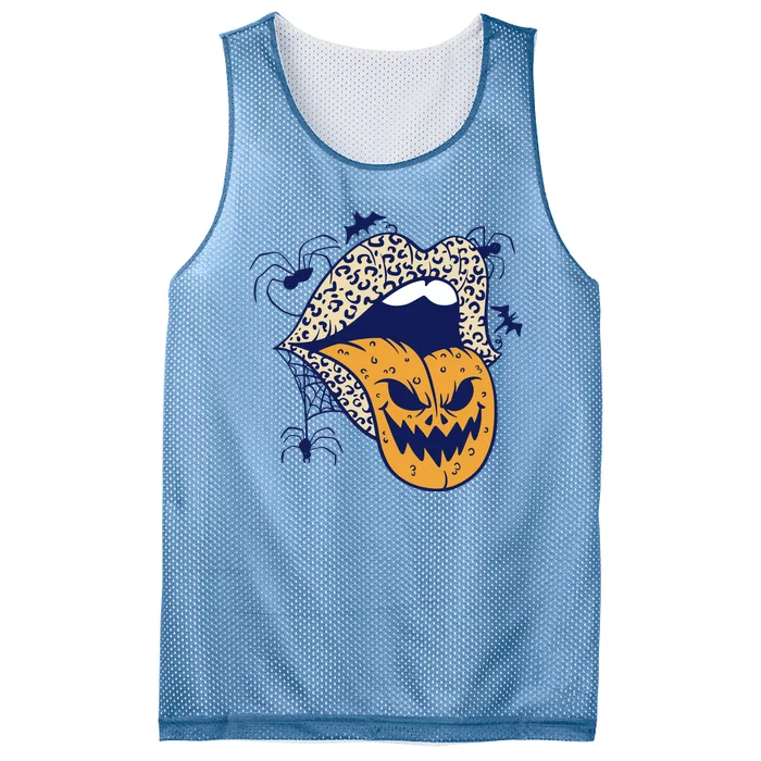 Spooky Halloween Lips Mesh Reversible Basketball Jersey Tank