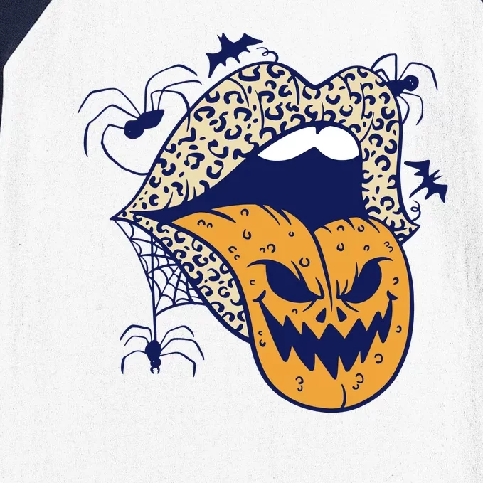 Spooky Halloween Lips Baseball Sleeve Shirt