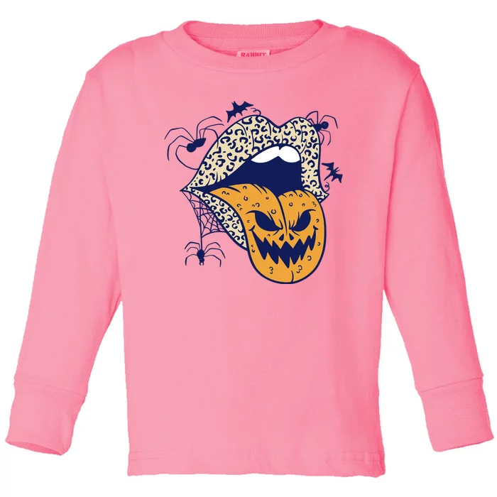 Spooky Halloween Lips Toddler Long Sleeve Shirt