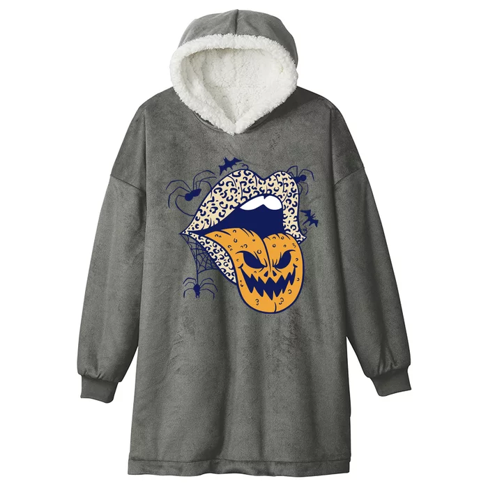 Spooky Halloween Lips Hooded Wearable Blanket