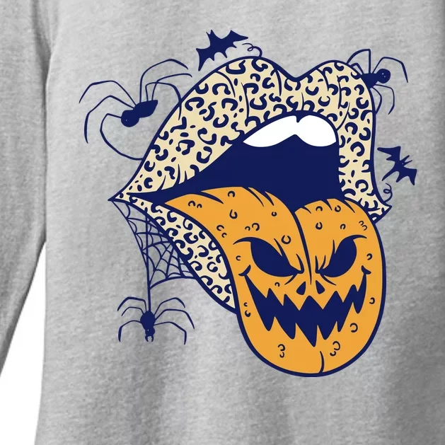 Spooky Halloween Lips Womens CVC Long Sleeve Shirt