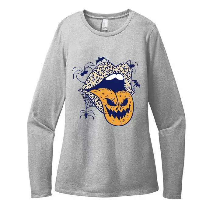 Spooky Halloween Lips Womens CVC Long Sleeve Shirt