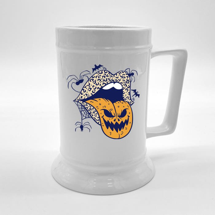 Spooky Halloween Lips Front & Back Beer Stein