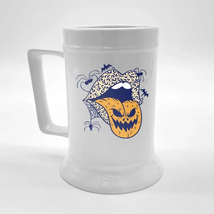 Spooky Halloween Lips Front & Back Beer Stein