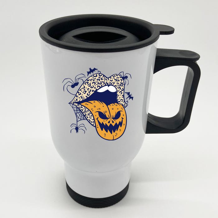 Spooky Halloween Lips Front & Back Stainless Steel Travel Mug