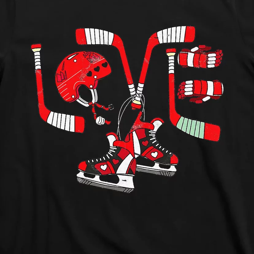 Stealing Hearts Like I Steal Pucks Valentines Day Ice Hockey T-Shirt